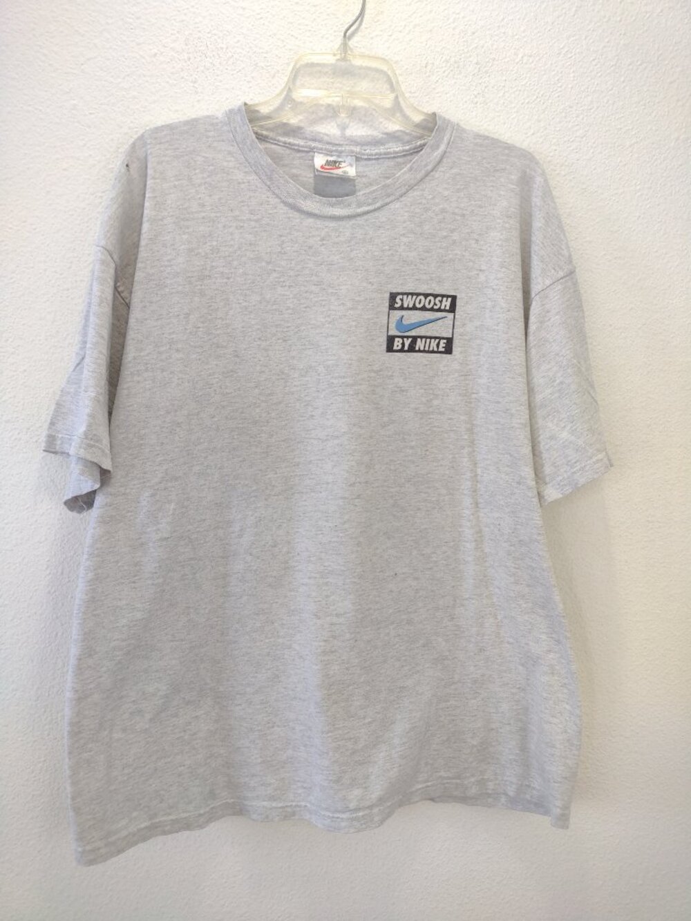 Vintage Nike Men's T-Shirt Swoosh XL Gray Made in USA